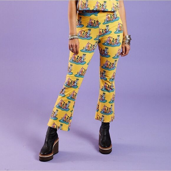 Nooworks Kick Flare Pants Dog Party Size Small - Picture 1 of 7